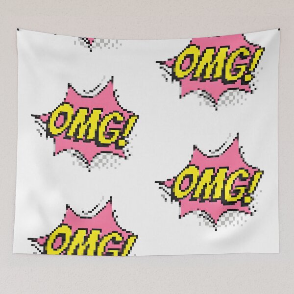 Item preview, Retro Pixel Art OMG Bubble | 90s Pop Art Comic Explosion | Pastel Pink and Yellow Gamer Sticker designed and sold by SergioMiklos.
