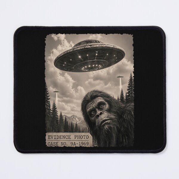 Item preview, Funny Bigfoot Graphic Tee Alien Ufo Vintage Evidence Photo designed and sold by AmazingPics001.