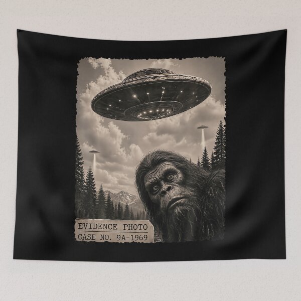 Item preview, Funny Bigfoot Graphic Tee Alien Ufo Vintage Evidence Photo  designed and sold by AmazingPics001.
