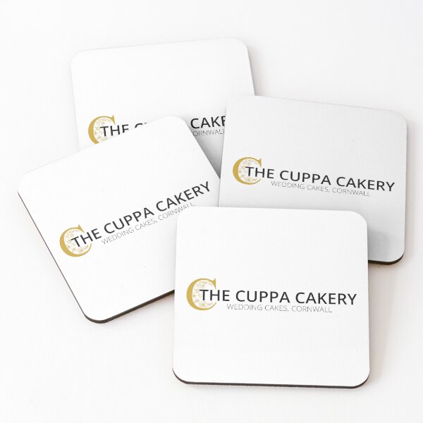 Item preview, The Cuppa Cakery Wedding Cakes Cornwall Floral Logo Elegant Gold designed and sold by earthshotr.