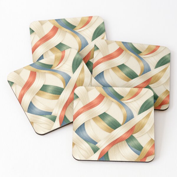 Item preview, 3D Abstract Golden Ribbon Woven Seamless Pattern designed and sold by weaveandwave.