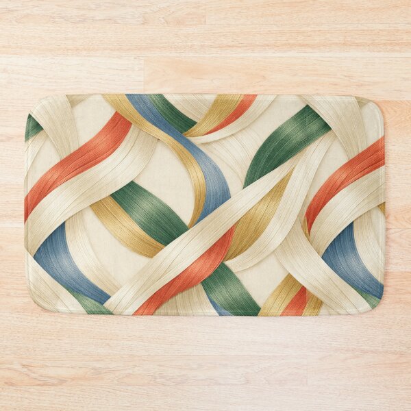 Item preview, 3D Abstract Golden Ribbon Woven Seamless Pattern designed and sold by weaveandwave.