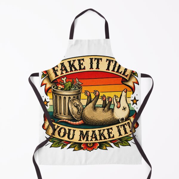 Item preview, Fake It Til You Make It Funny Possum Retro Trash Panda Humor Design designed and sold by LVSMe.