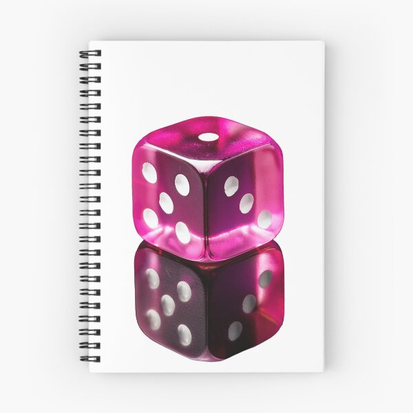 Item preview, Glossy pink translucent dice on black background designed and sold by ChernivtsiSkoda.