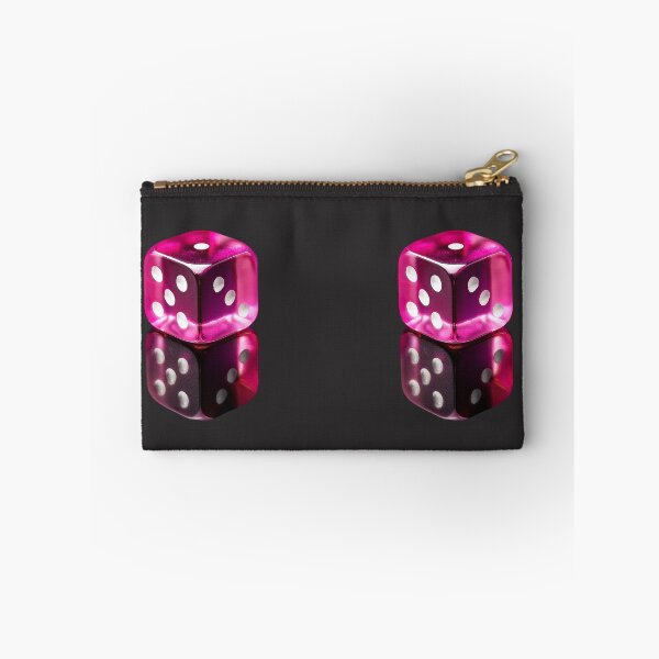 Item preview, Glossy pink translucent dice on black background designed and sold by ChernivtsiSkoda.
