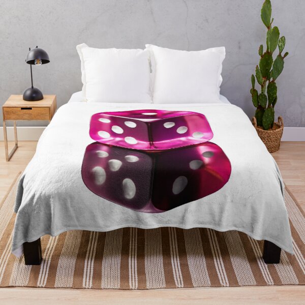 Item preview, Glossy pink translucent dice on black background designed and sold by ChernivtsiSkoda.