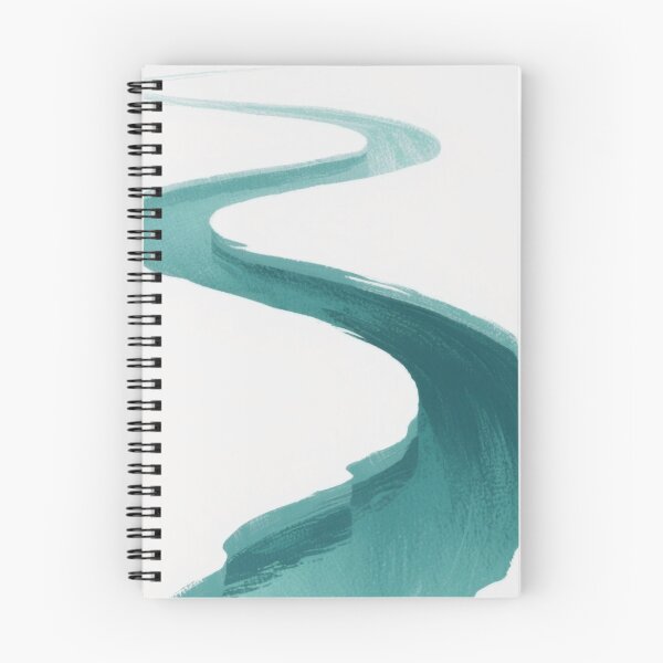 Item preview, Minimalist Turquoise River Abstract Wave Art designed and sold by LYAN-STORE.