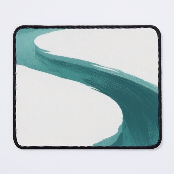 Item preview, Minimalist Turquoise River Abstract Wave Art designed and sold by LYAN-STORE.