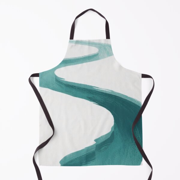 Item preview, Minimalist Turquoise River Abstract Wave Art designed and sold by LYAN-STORE.