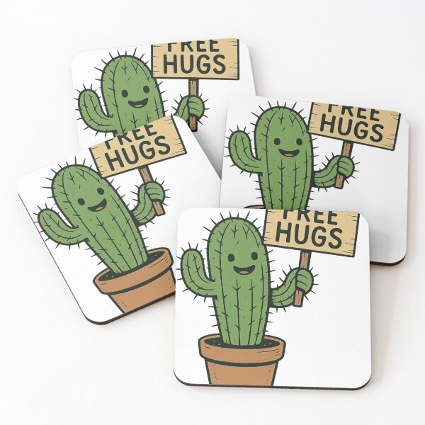 Item preview, "Kawaii Free Hugs Cactus Sticker – Cute Succulent with Spines, Funny Self-Deprecating Plant Lover Gift for Laptop, Water Bottle, or Skateboard" designed and sold by Ulikedigital14.