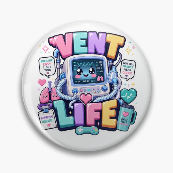 Item preview, VENT LIFE Cute Ventilator Mascot Clock Design | Respiratory Therapist Kawaii Gamer Gift | Colorful RT Medical Cartoon Wall Clock designed and sold by ClinicalHubs.