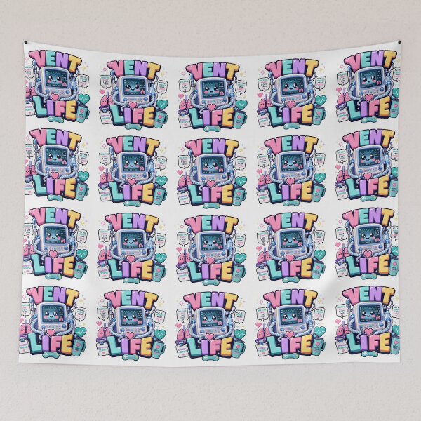 Item preview, VENT LIFE Cute Ventilator Mascot Clock Design | Respiratory Therapist Kawaii Gamer Gift | Colorful RT Medical Cartoon Wall Clock designed and sold by ClinicalHubs.