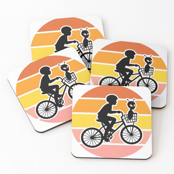 Item preview, Retro Alien Bike Ride Vintage Sunset Silhouette designed and sold by seven things shop.