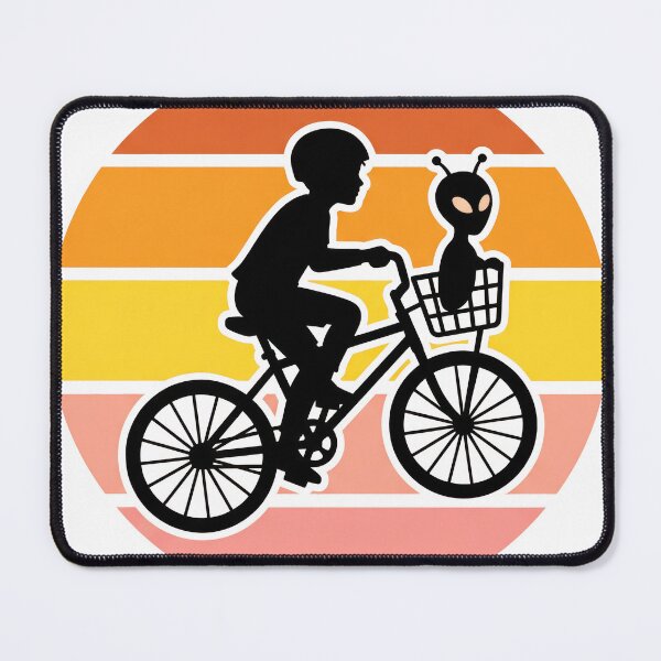 Item preview, Retro Alien Bike Ride Vintage Sunset Silhouette designed and sold by seven things shop.