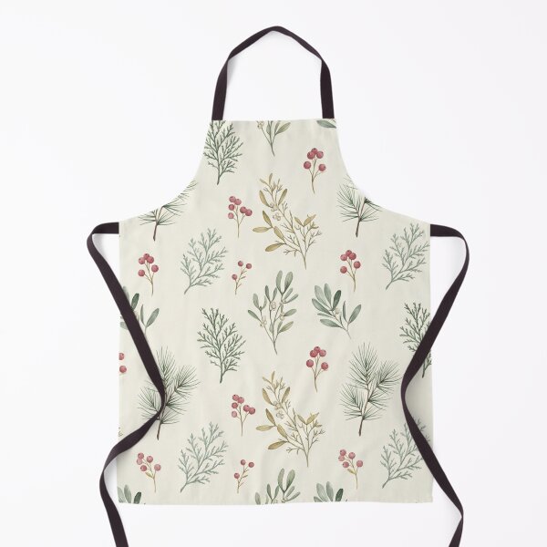 Item preview, Vintage Pine Branch and Winter Berries Floral Pattern designed and sold by weaveandwave.