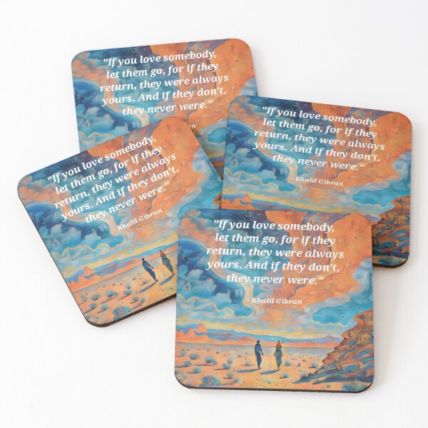 Item preview, Khalil Gibran Inspirational Quote Art | Expressionist Desert Couple Canvas | Surreal Love Poem Painting designed and sold by SergioMiklos.