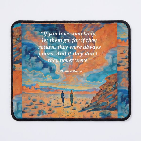 Item preview, Khalil Gibran Inspirational Quote Art | Expressionist Desert Couple Canvas | Surreal Love Poem Painting designed and sold by SergioMiklos.