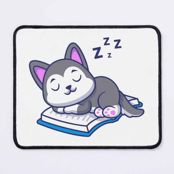 Item preview, Cute Sleeping Husky Puppy On Book Cartoon designed and sold by earthshotr.