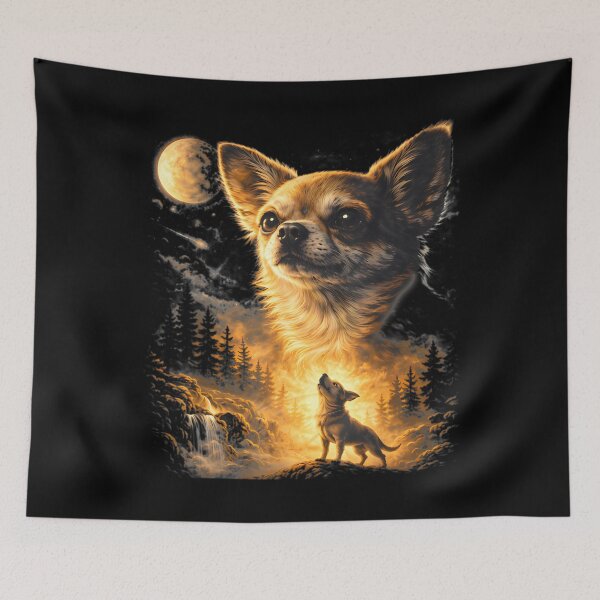 Item preview, Chihuahua Howling To The Moon Vintage Funny Chihuahua Dog designed and sold by CosmicCirrus.