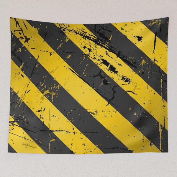 Item preview, Grunge Yellow and Black Hazard Stripes Pattern designed and sold by LYAN-STORE.
