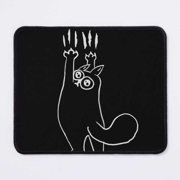 Item preview, Funny Cat Scratching Wall Minimalist Line Art designed and sold by ArtSize.