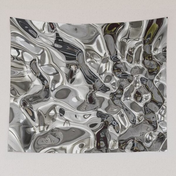 Item preview, Liquid Chrome Metal Aesthetic Abstract Pattern designed and sold by LYAN-STORE.
