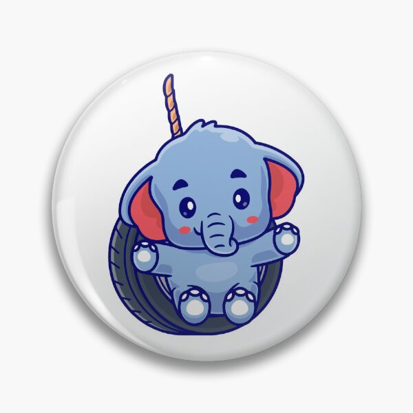 Item preview, Cute Baby Elephant Playing On Tire Swing Cartoon designed and sold by earthshotr.