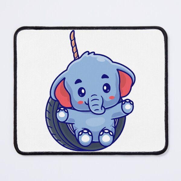 Item preview, Cute Baby Elephant Playing On Tire Swing Cartoon designed and sold by earthshotr.