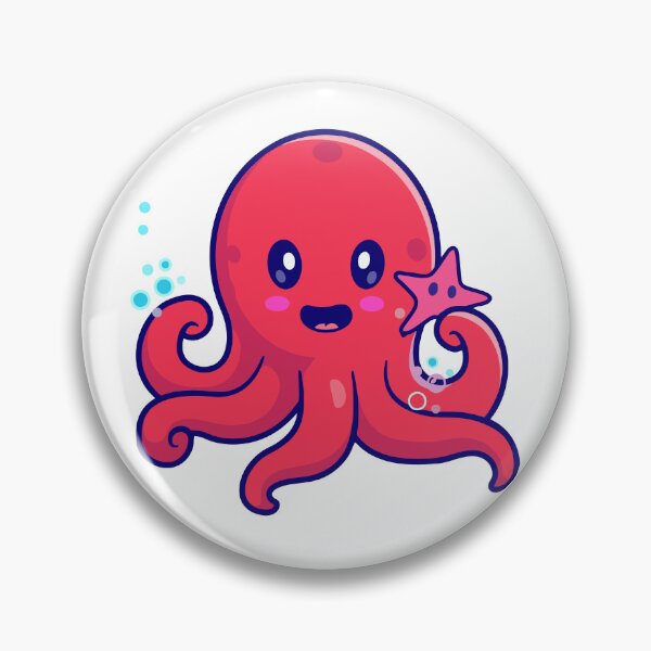 Item preview, Cute Red Octopus Holding Starfish Cartoon designed and sold by earthshotr.