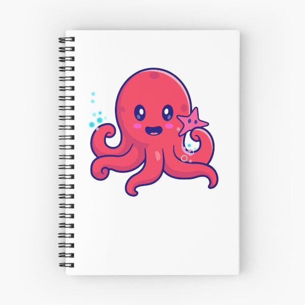 Item preview, Cute Red Octopus Holding Starfish Cartoon designed and sold by earthshotr.