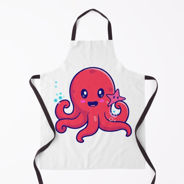 Item preview, Cute Red Octopus Holding Starfish Cartoon designed and sold by earthshotr.