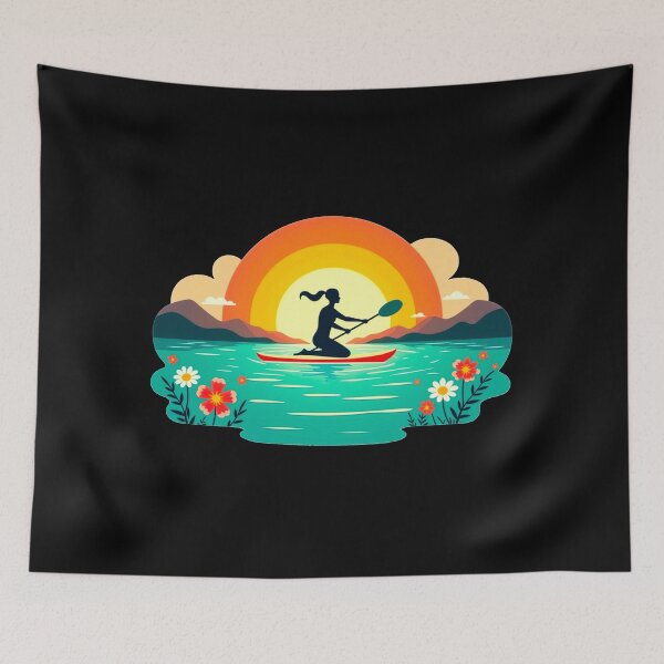 Item preview, Paddle Into Spring SUP Sticker Water Sport Floral Design designed and sold by sharifex.