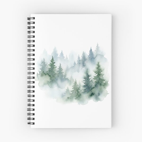 Item preview, Foggy Watercolor Pine Forest Landscape designed and sold by Opal Aura .