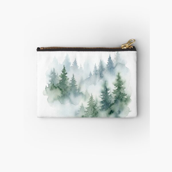 Item preview, Foggy Watercolor Pine Forest Landscape designed and sold by Opal Aura .