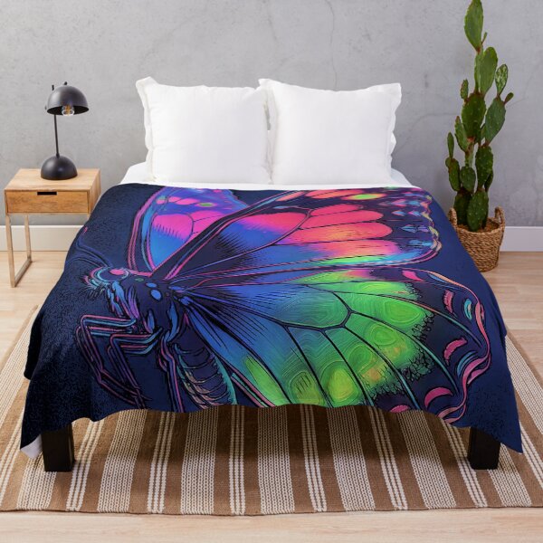 Item preview, Neon Psychedelic Butterfly Glowing Illustration designed and sold by Hen-C-Art.