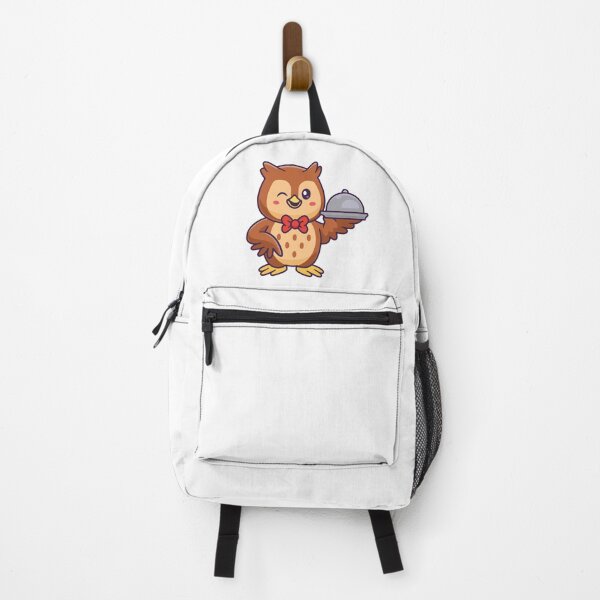 Item preview, Cute Owl Waiter Serving Food Cartoon Illustration designed and sold by earthshotr.