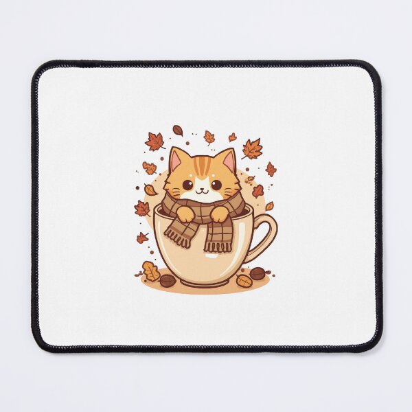 Item preview, Cozy Coffee Cat Autumn Vibes Cute Kawaii Cat Lover Design designed and sold by kmf1313.