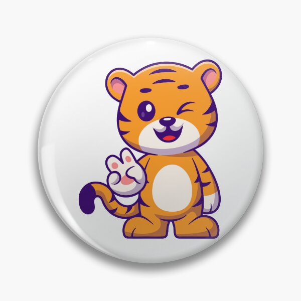 Item preview, Cute Winking Tiger Giving Peace Sign Cartoon designed and sold by earthshotr.