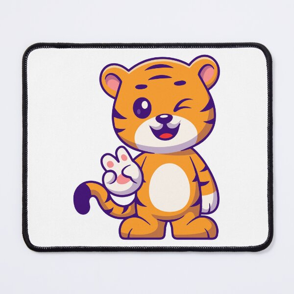Item preview, Cute Winking Tiger Giving Peace Sign Cartoon designed and sold by earthshotr.