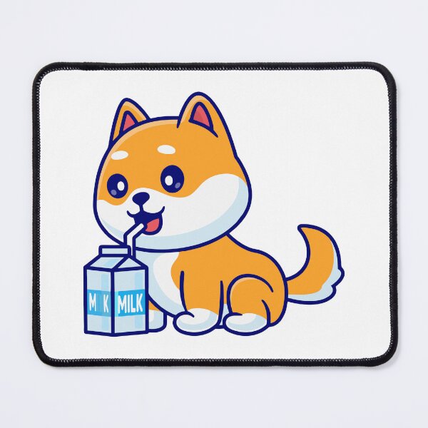 Item preview, Cute Shiba Inu Puppy Drinking Milk Carton Cartoon designed and sold by earthshotr.