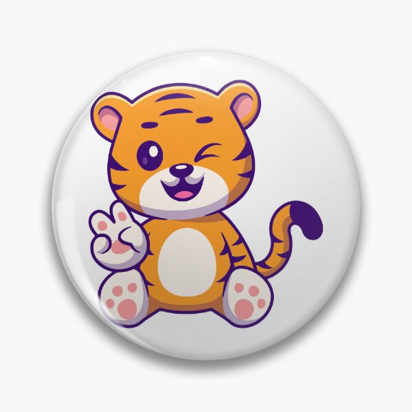 Item preview, Cute Sitting Baby Tiger Winking and Waving designed and sold by earthshotr.