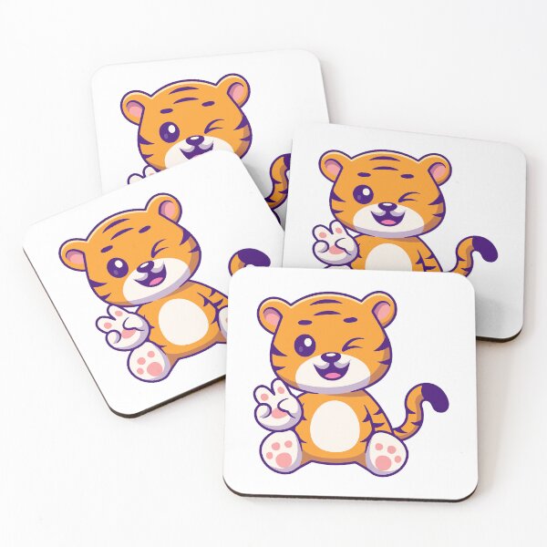 Item preview, Cute Sitting Baby Tiger Winking and Waving designed and sold by earthshotr.