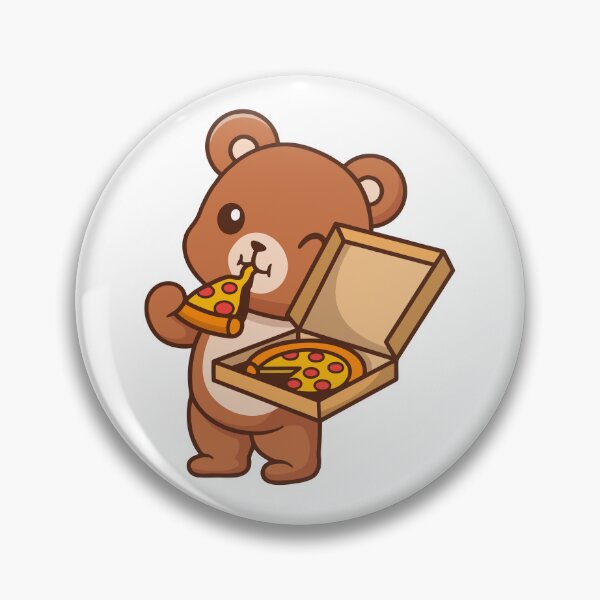 Item preview, Cute Teddy Bear Eating Pizza Slice Cartoon designed and sold by earthshotr.