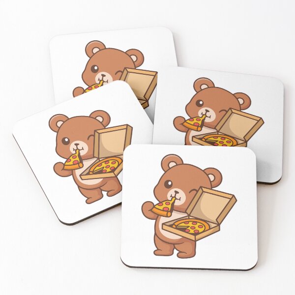 Item preview, Cute Teddy Bear Eating Pizza Slice Cartoon designed and sold by earthshotr.