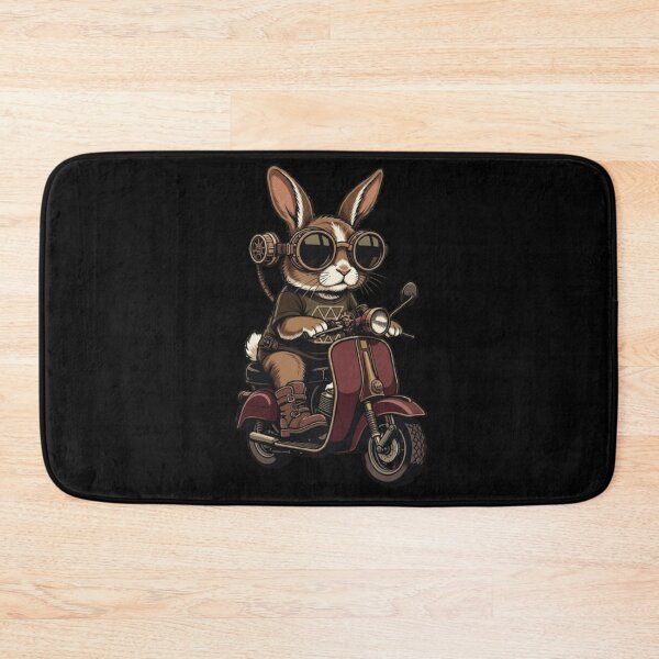 Item preview, Steampunk Rabbit Rider – Retro Motorcycle Design designed and sold by Dogandesighn.