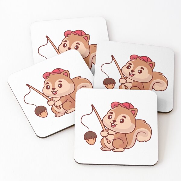Item preview, Cute Squirrel Fishing For Acorn Nut Cartoon designed and sold by earthshotr.