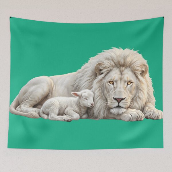 Item preview, Majestic Biblical Lion and Lamb designed and sold by RRRShop.