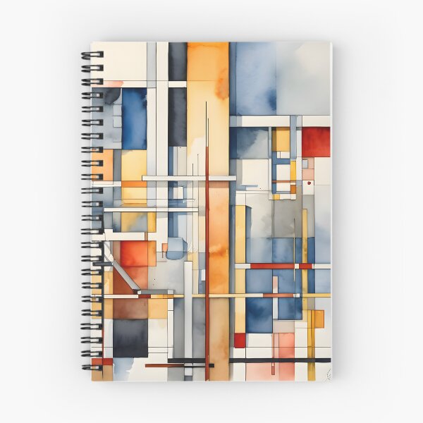 Item preview, Geometric Bauhaus Watercolor | Abstract De Stijl Grid Pattern | Modern Mid-Century Block Art designed and sold by SergioMiklos.