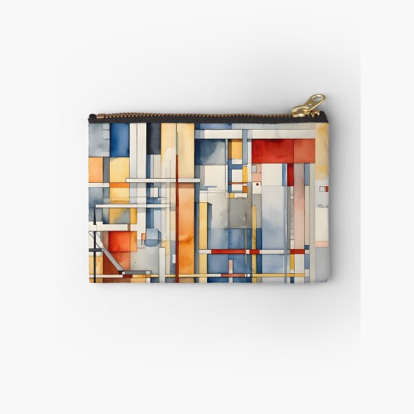 Item preview, Geometric Bauhaus Watercolor | Abstract De Stijl Grid Pattern | Modern Mid-Century Block Art designed and sold by SergioMiklos.