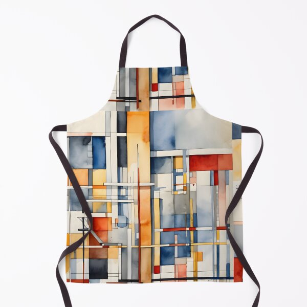 Item preview, Geometric Bauhaus Watercolor | Abstract De Stijl Grid Pattern | Modern Mid-Century Block Art designed and sold by SergioMiklos.